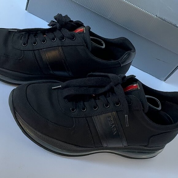 4E2858 Prada Air Sole Sneakers Black Size 9.5 / 10 - Picture 9 of 9